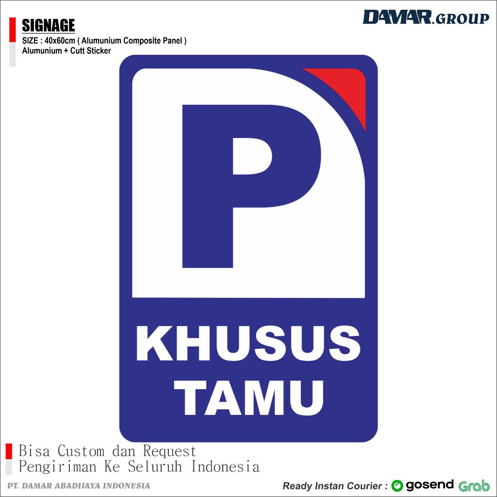

RAMBU KHUSUS TAMU 40x60cm, Papan Tanda Arah Nama Plakat Sign Akrilik dan ACP 3mm