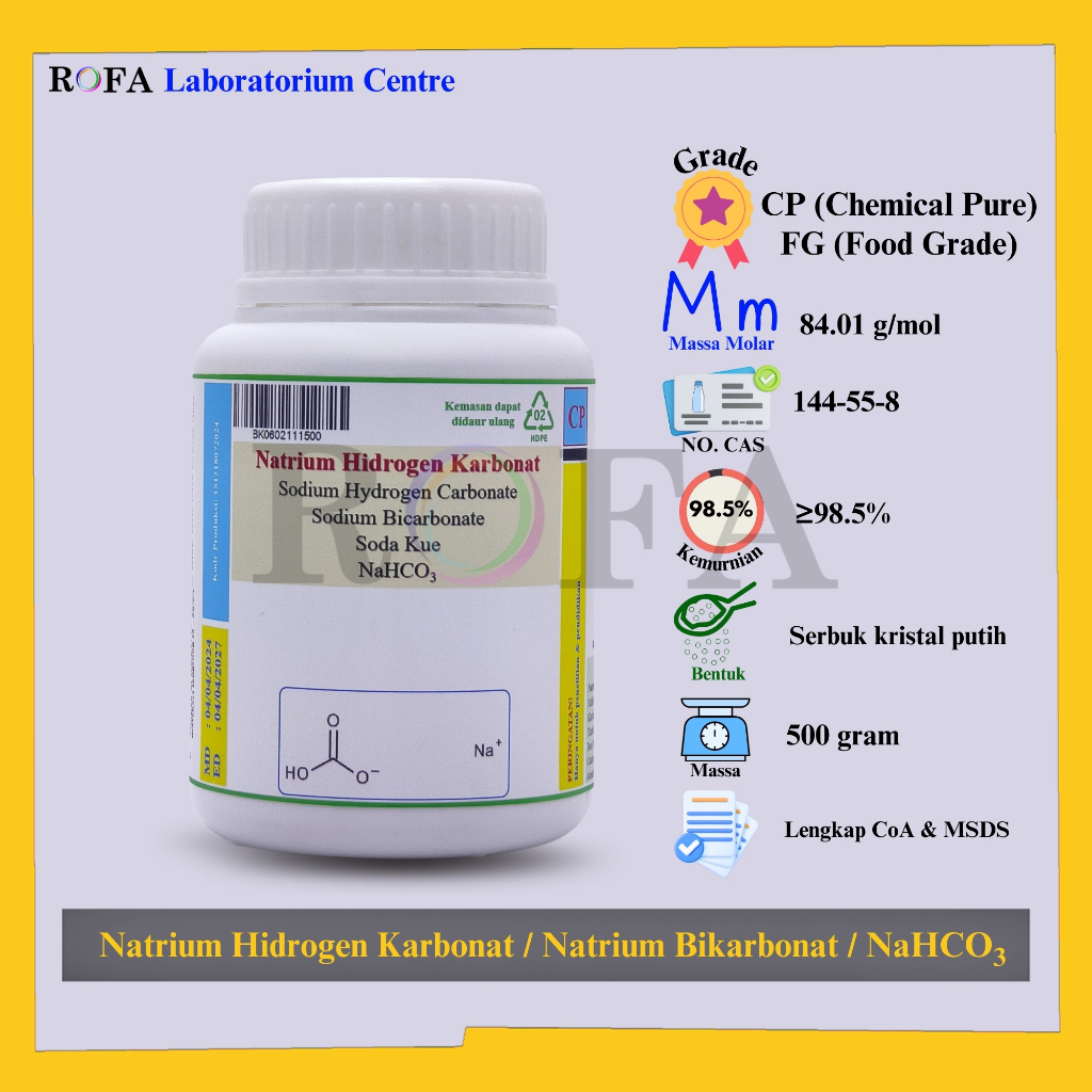 Natrium Hidrogen Karbonat / Natrium Bikarbonat / Sodium Hydrogen Carbonate / Sodium Bicarbonate /
