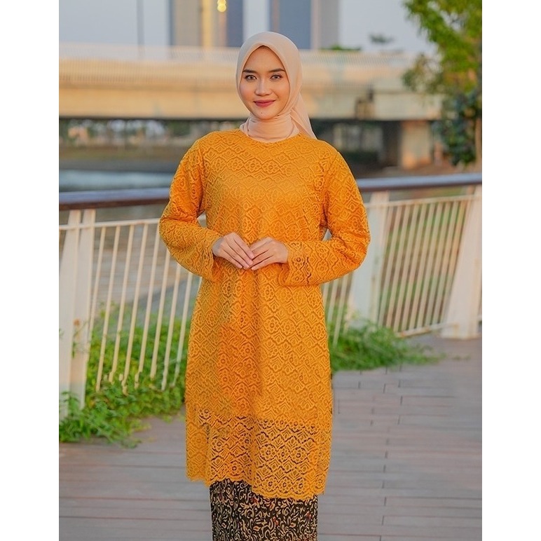 KEBAYA BROKAT TUNIK MODERN / ATASAN TUNIK BRUKAT MUSLIM / COD KEBAYA BRUKAT JUMBO / KEBAYA WISUDA WA