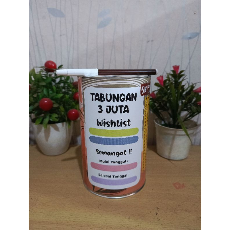 CELENGAN TARGET/celengan target wishlist 3 juta get 5 k buka tutup permanen