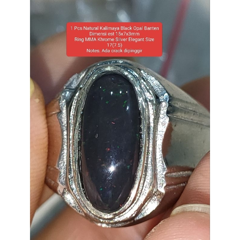 Batu Akik Permata Natural Kalimaya Black Opal Banten