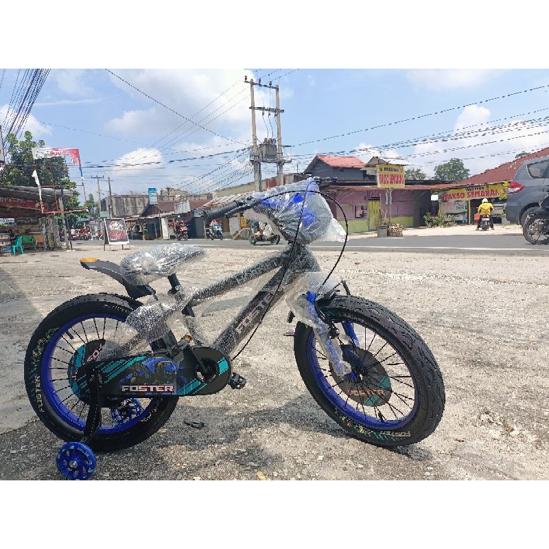 Sepeda bmx foster ring 18 inc ban besar warna biru