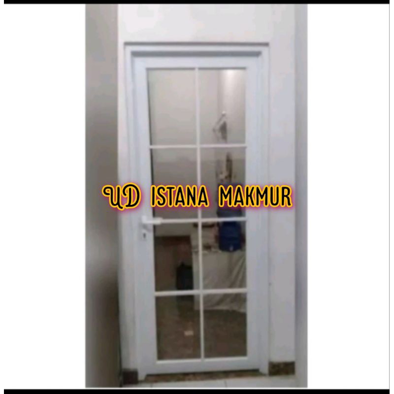 kusen+pintu + kaca aluminium ornamen L80 T200 lengkap fre Peking kayu