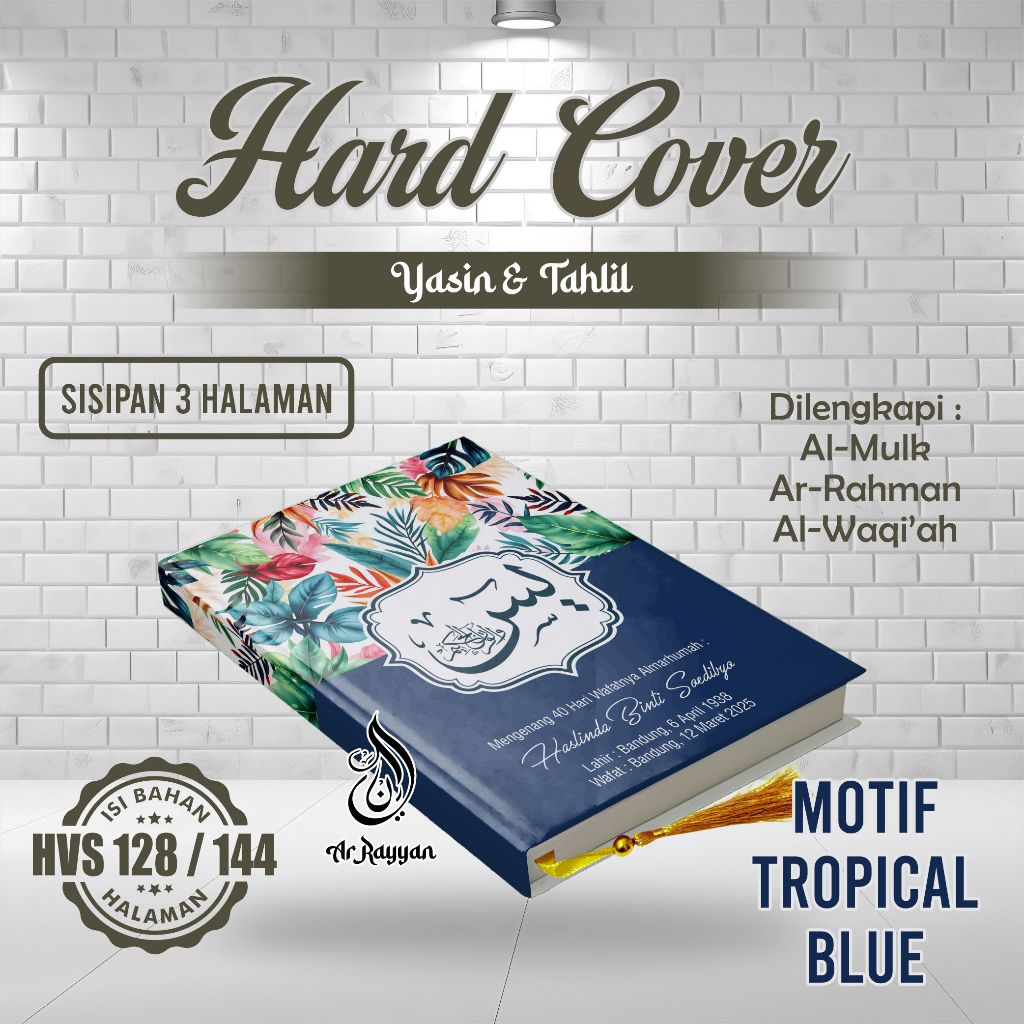 Custom Design Buku Yasin dan Tahlil Hardcover 128/144 (+ 3 Hal Sisipan)