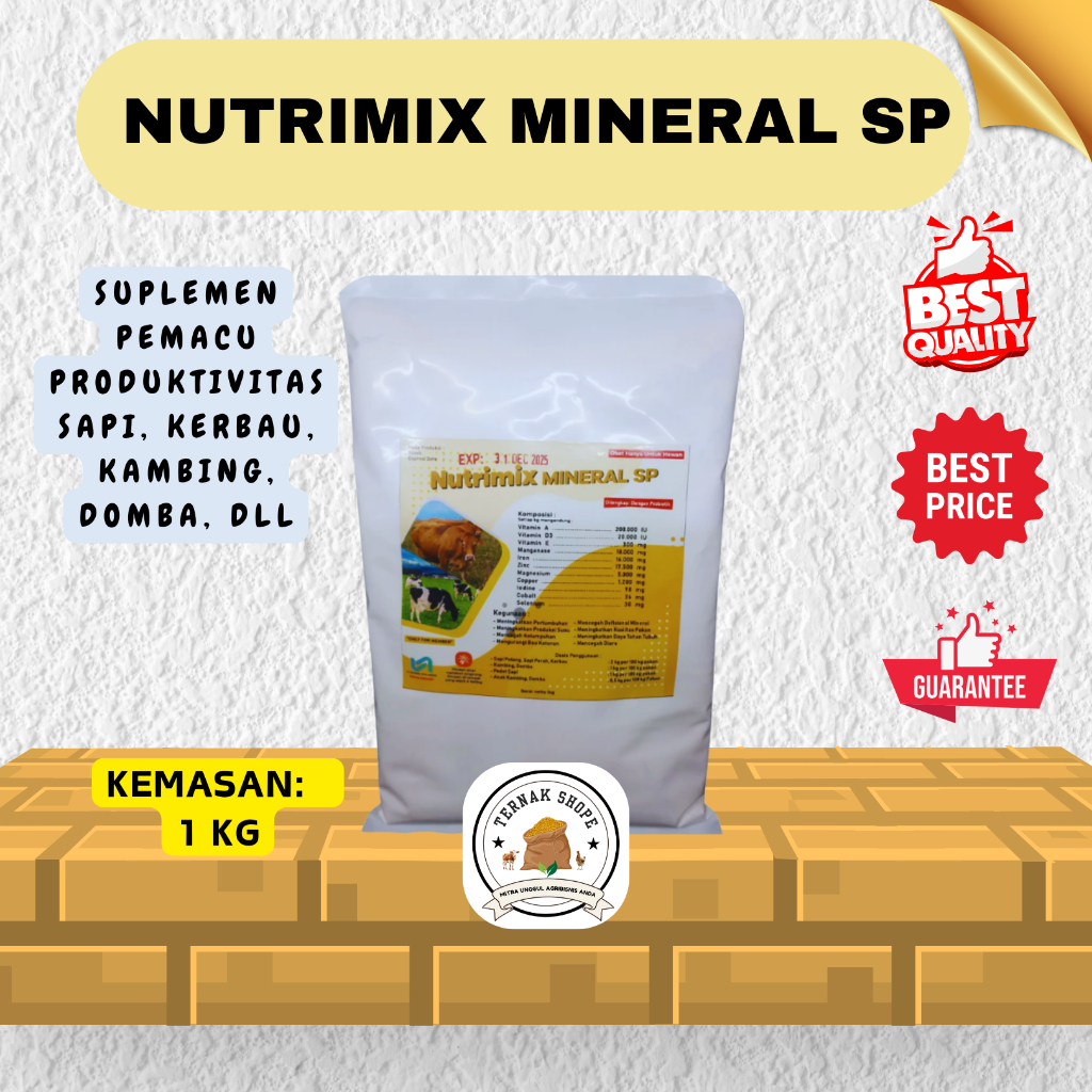 NUTRIMIX MINERAL SP (1 KG) / Premix Sapi Supplement Pakan Pemacu Produksi  Sapi Kerbau Kambing Domba