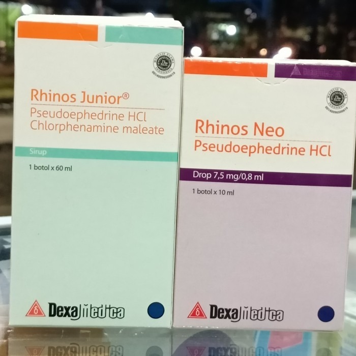 RHINOS NEO DROP DAN RHINOS JUNIOR SIRUP OBAT PILEK
