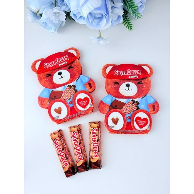 

SILVER QUEEN MINI CHUNKY BEAR SPECIAL EDITION VALENTINE ISI 3 @26GR