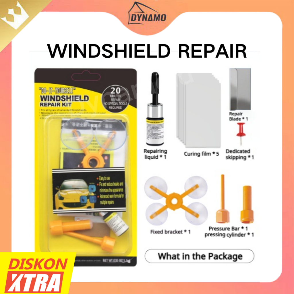 Lem Kaca Mobil Retak Wiendshield Car Crack Glass Repair Kit Lem Kacamata Retak