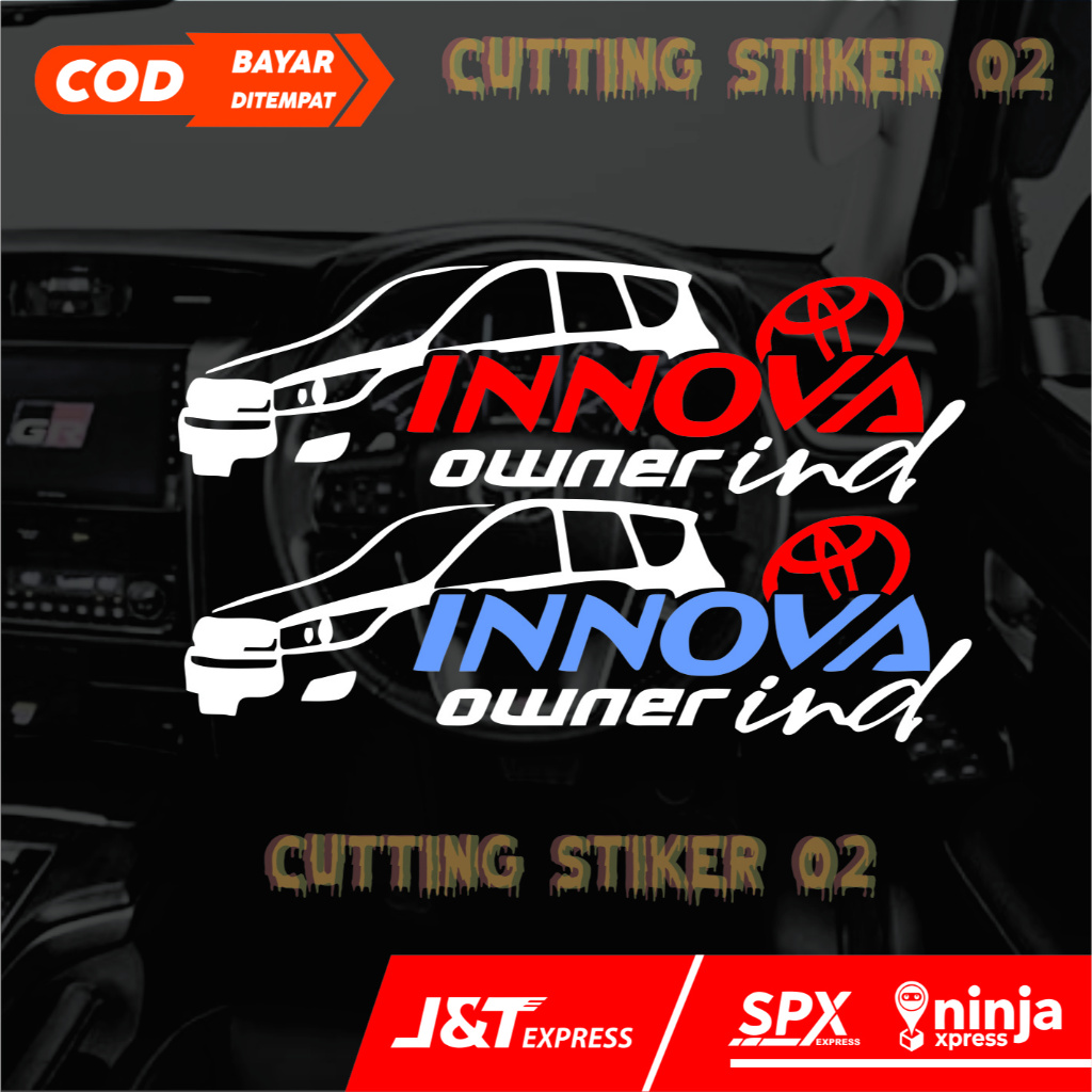Stiker Innova Owner Indo mobil kaca belakang | Cutting Menyala new car