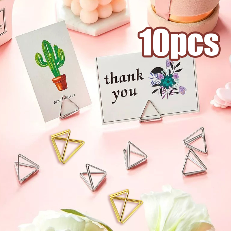 

10pcs Table Menu Stand Card Holder Price Tag Tatakan Holder Stand Stik Metal Clip Card