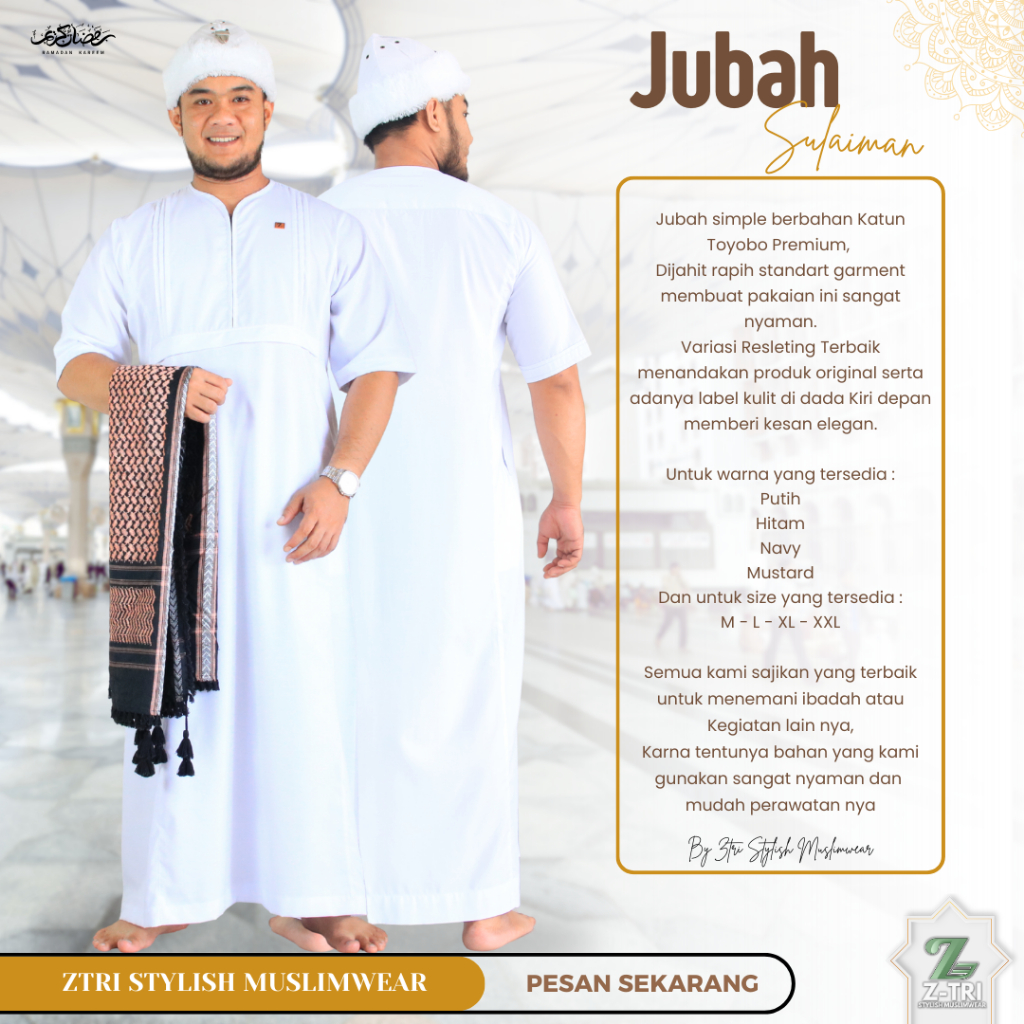 Jubah pria modern terbaru busana muslim cowok high quality lengan pendek kekinian