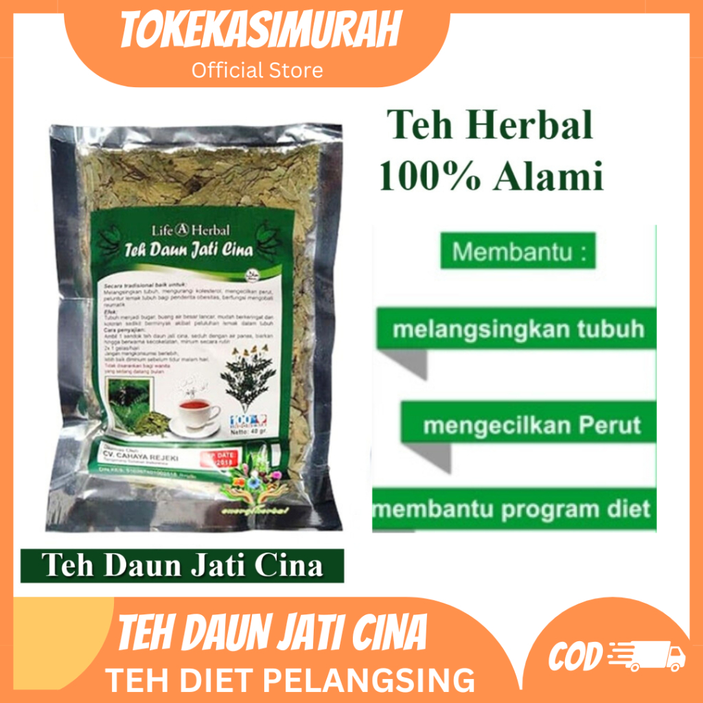 

- Teh Daun Jati Cina Original 100% Asli Alami Herbal Teh Daun Jati / Teh Diet Pelangsing