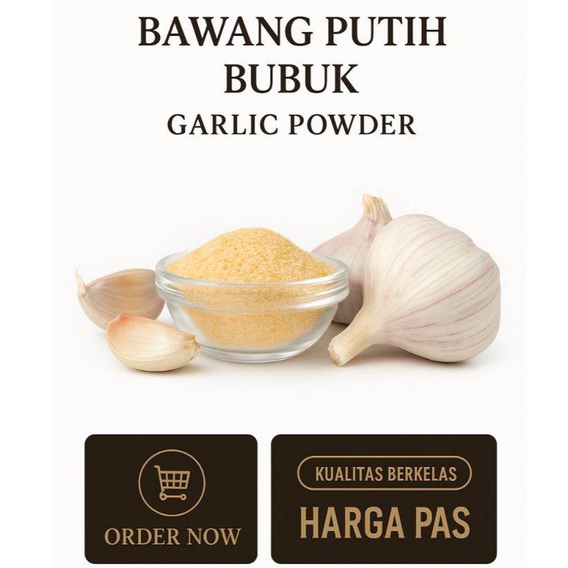 

PETITE GARLIC POWDER / BAWANG PUTIH BUBUK 1KG MURNI HALAL IMPORT PREMIUM