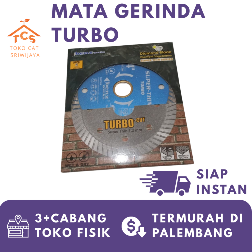 Mata Gerinda Potong Keramik Granit Beton 4 Inch Turbo Basah & Kering