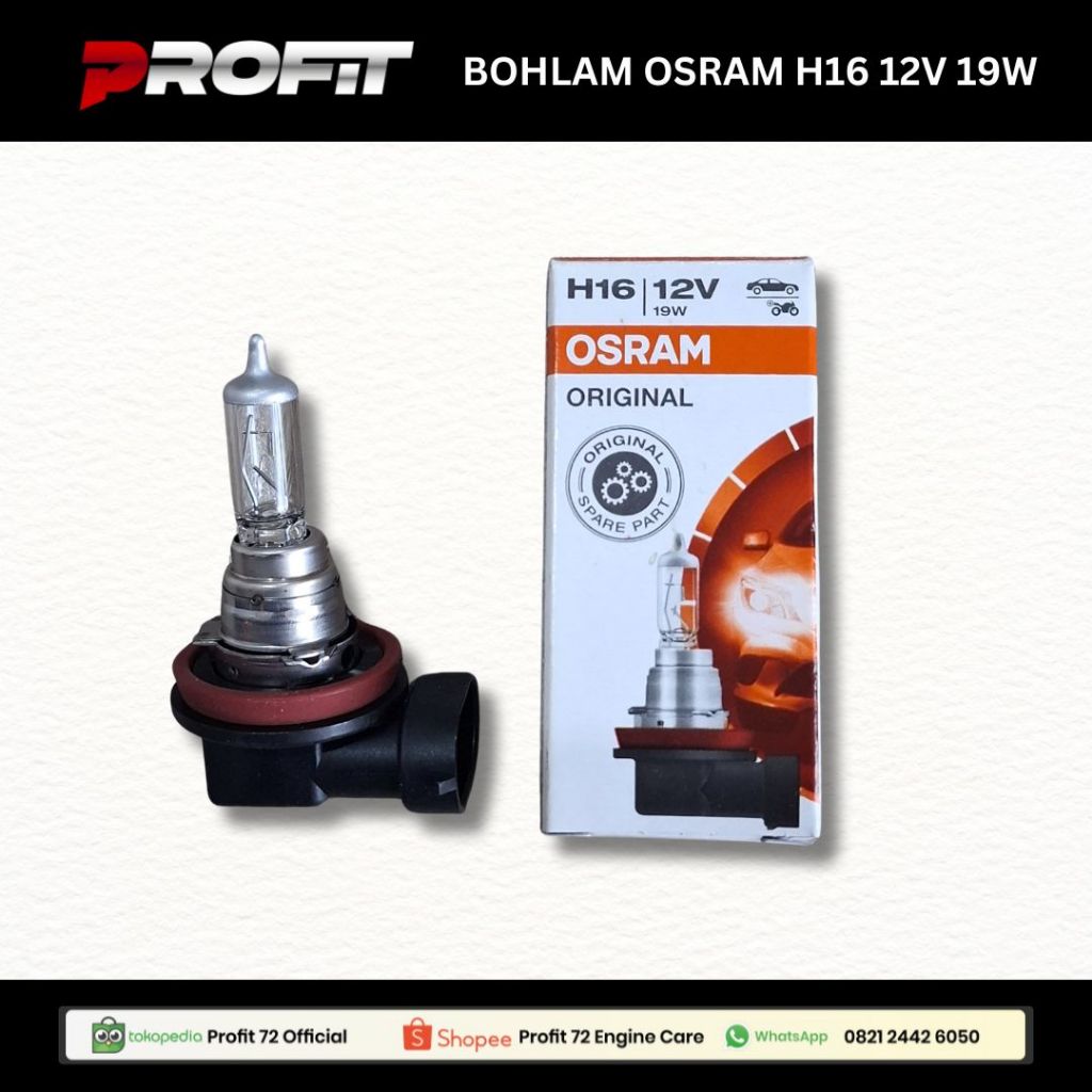 Lampu Bohlam Osram H16 12V 19W - Standard Foglamp Lampu Kabut Kuning
