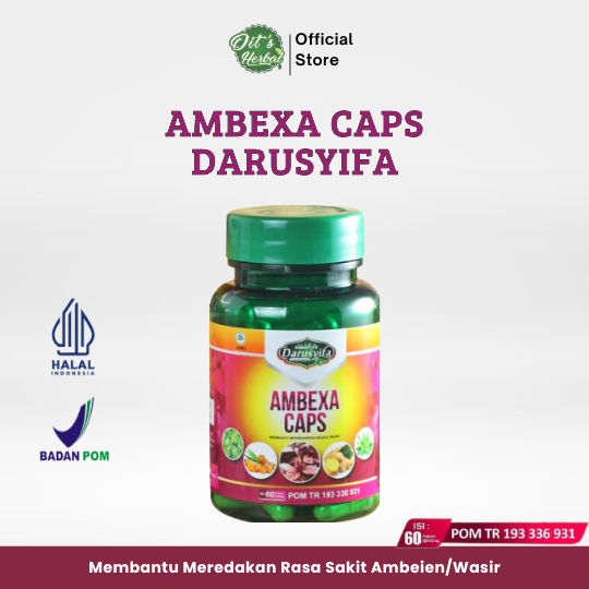 AMBEXA CAPS – Kapsul Ekstrak Daun Ungu Obat Ambeien Wasir 100% Herbal Original Darusyifa 60 Kapsul