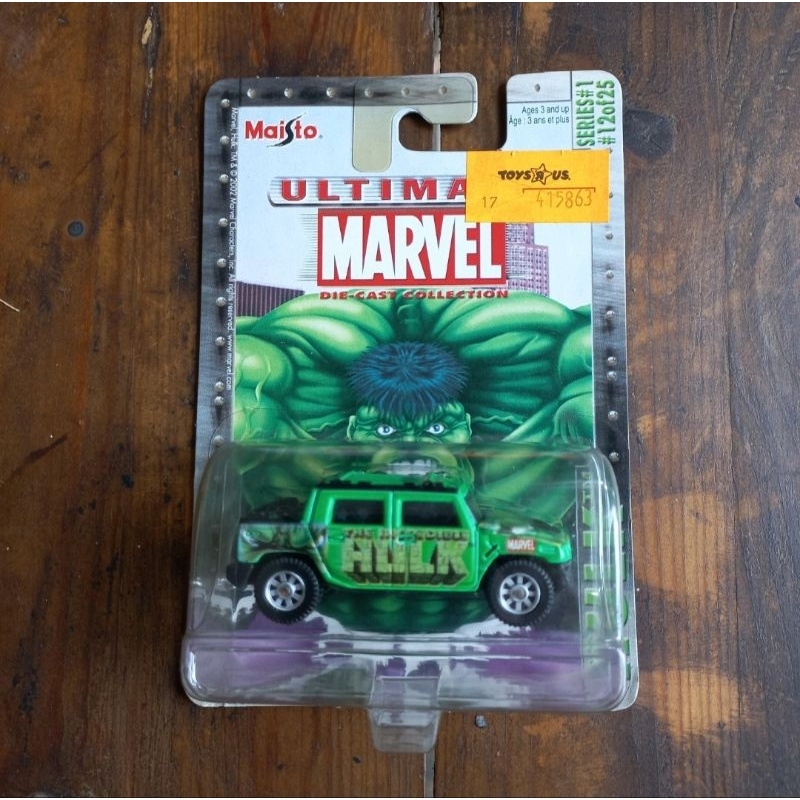 maisto 2001 hummer h2 concept ultimate marvel hulk diecast 1/64 (t)