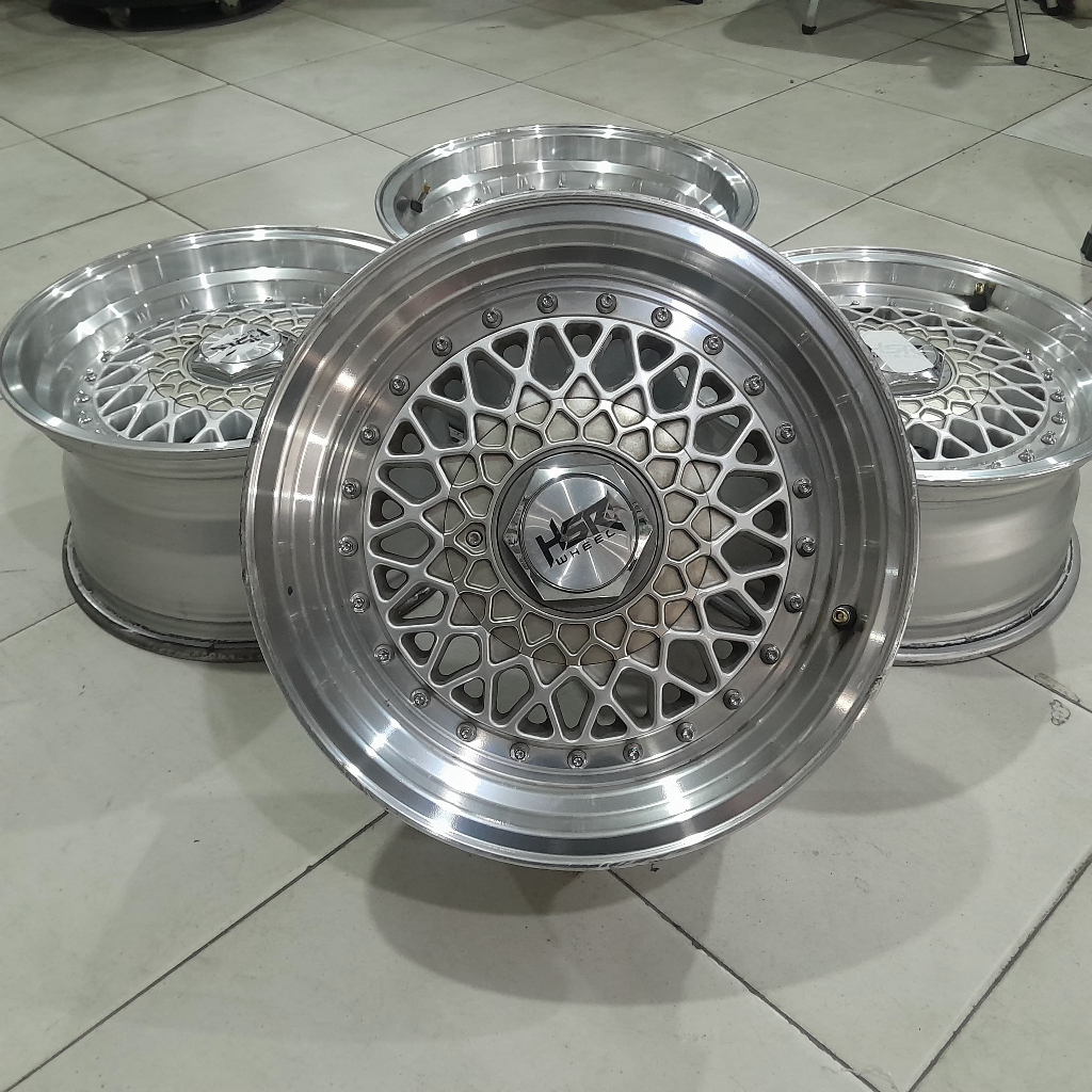 Velg mobil bekas hsr ring 15 celong pcd 4x100x114 cocok semua mobil baut 4