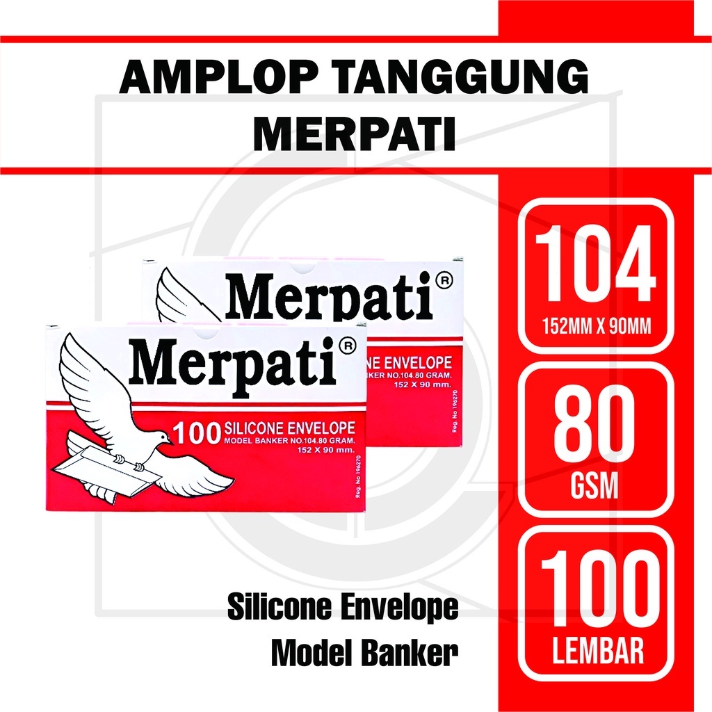 

Amplop Merpati Tanggung 152 x 90 mm 80 gram dengan perekat