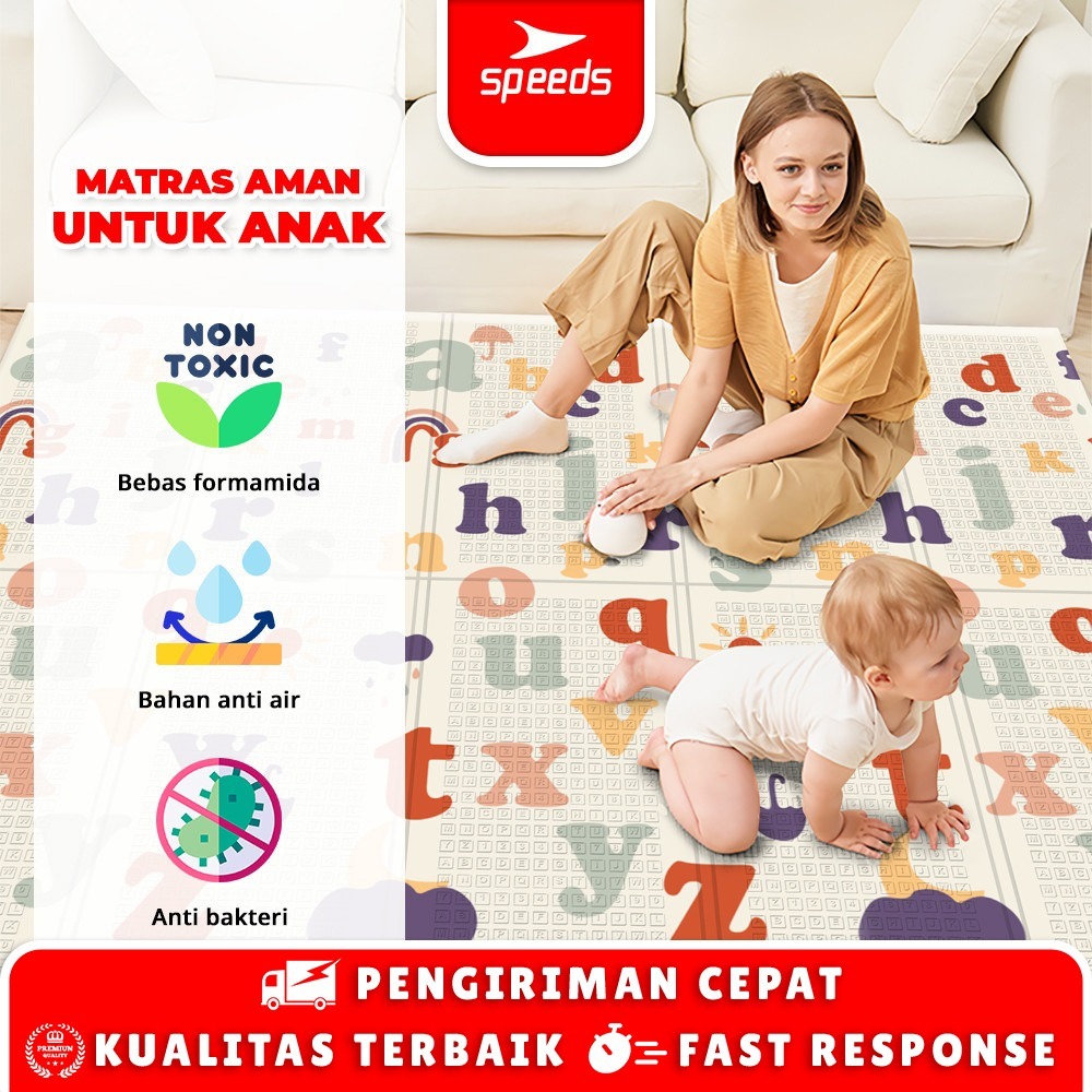 SPEEDS Playmate Bayi 200x180cm Tebal XPE Matras Anak Playmate Baby/alas lantai bayi/karpet lantai/Ka