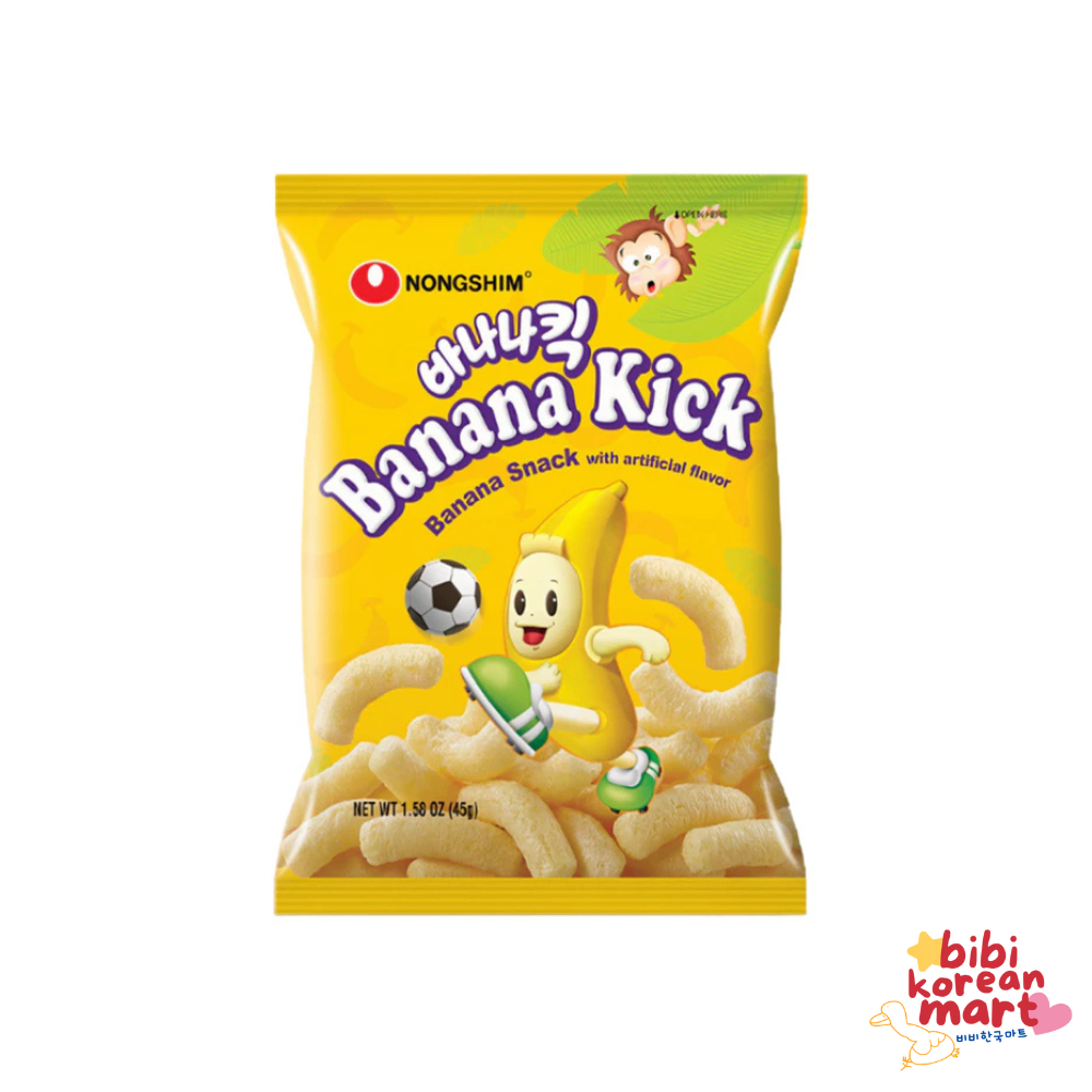 

bibi korean mart - nongshim banana kick korean snack rasa pisang