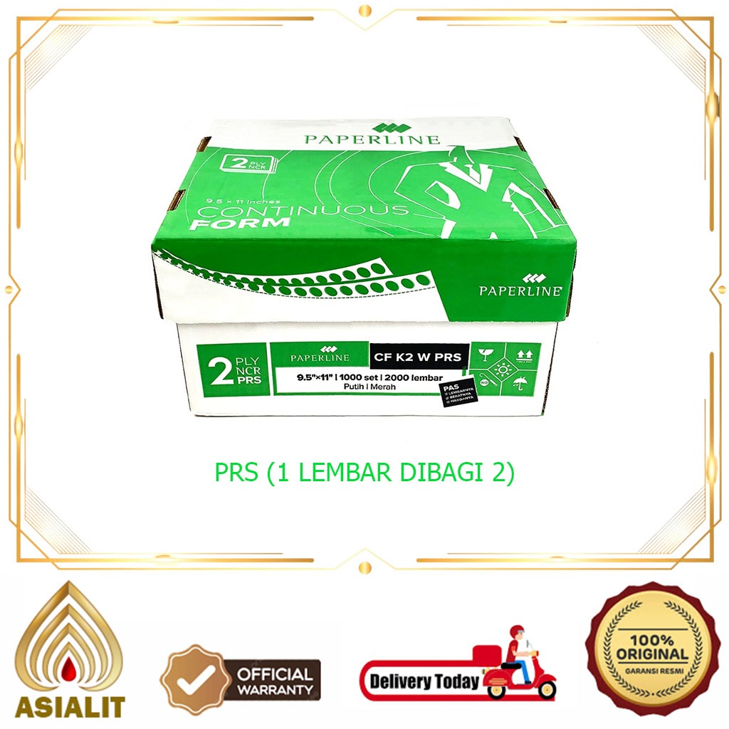 

Kertas CF Continuous Form Paperline 2 Ply Warna Perforasi 9.5" x 11" Di bagi 2 Stationery Putih Merah