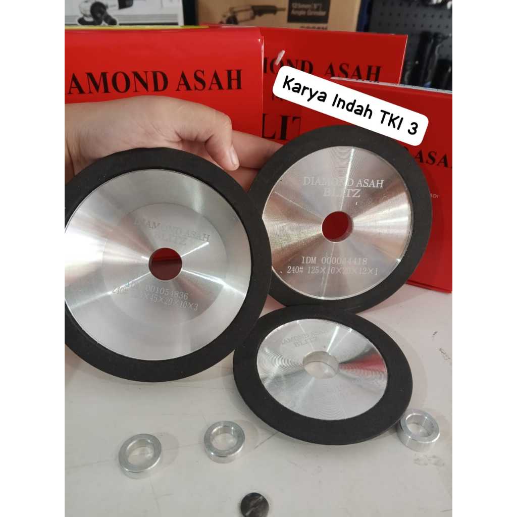Blitz Diamond Asah Pisau Gergaji TCT 4" 5" 2 sisi Batu Gerinda Asah Serut Planer