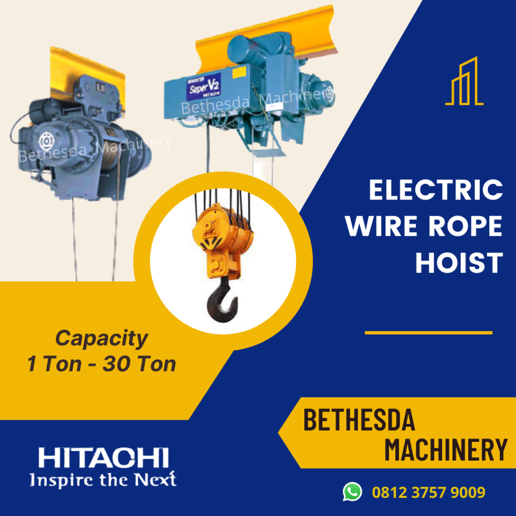 Electric Wire Rope Hoist 1 Ton x 6 Meter Hitachi V Series
