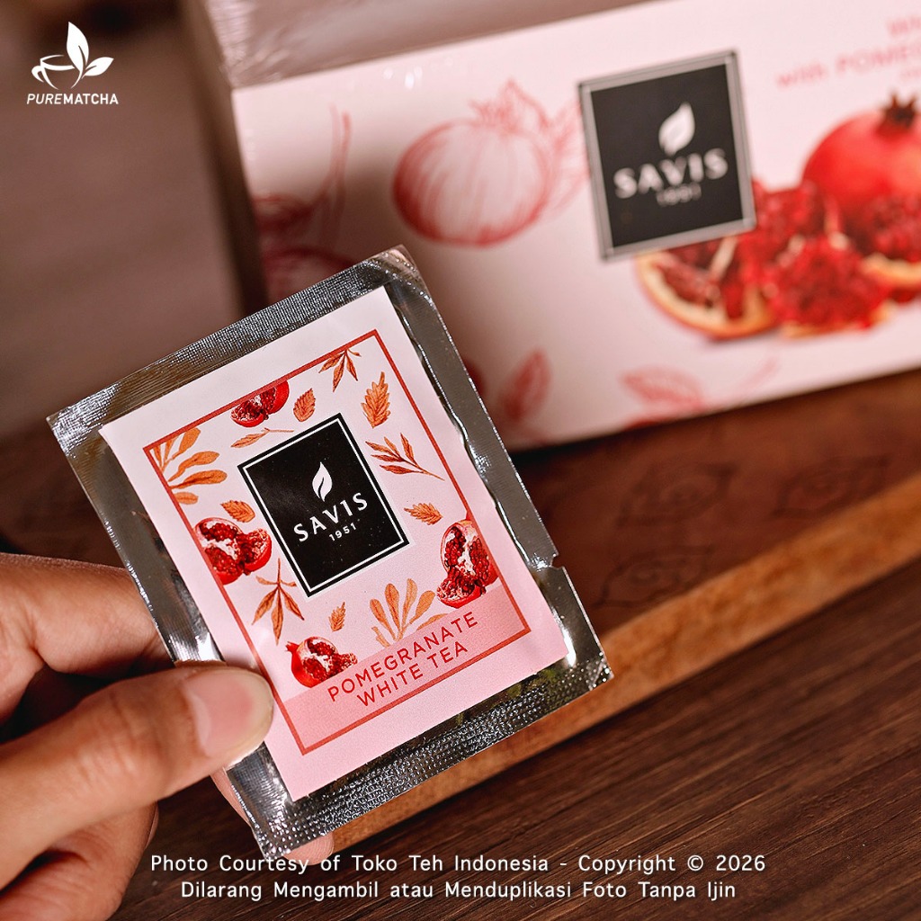 

Savis Tea - White Tea & Pomegranate 1tb Tea Blend Premium Sweet & Fruity Teh Putih Delima