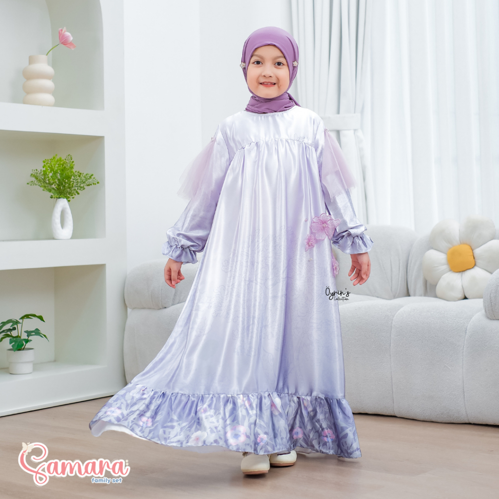 SAMARA DRESS ori by Oyrin's Collection//SAMARA DRESS COUPLE//DRESS LEBARAN//DRESS ANAK SILKY