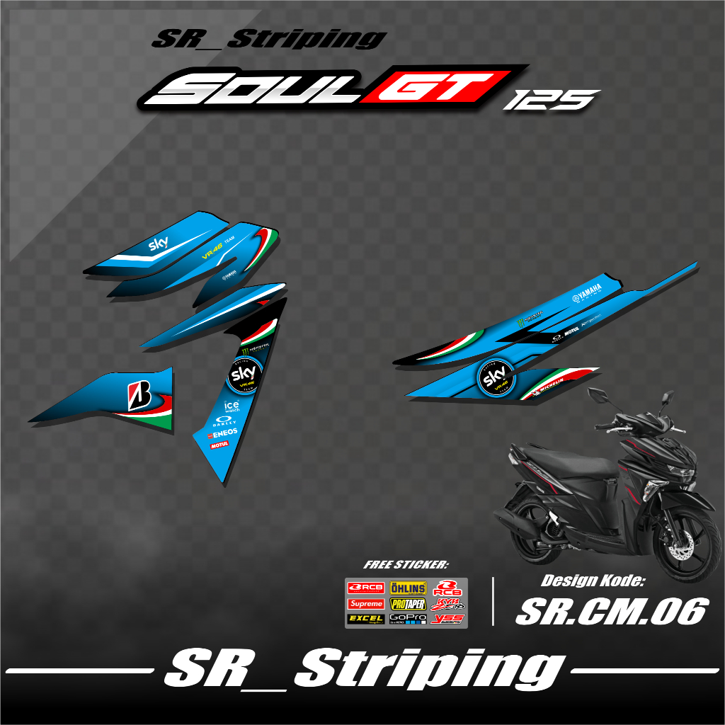 Striping Soul GT 125 / Stiker Soul GT 125 / Variasi Soul GT 125 Sticker Setiker Stiker List Variasi 