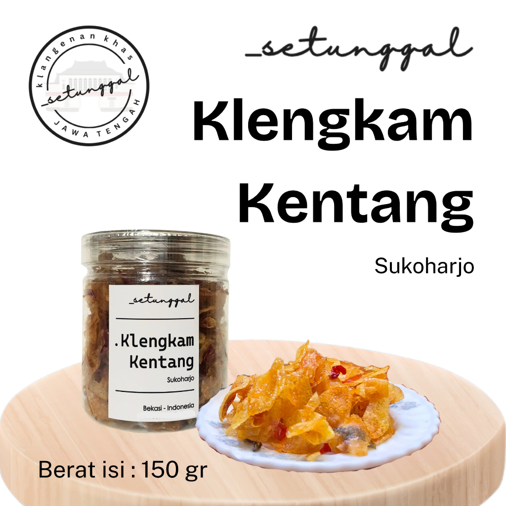 

Klengkam Kering Kentang Setunggal 150 gram khas Sukoharjo Jawa Tengah - paru , usus , abon , emping