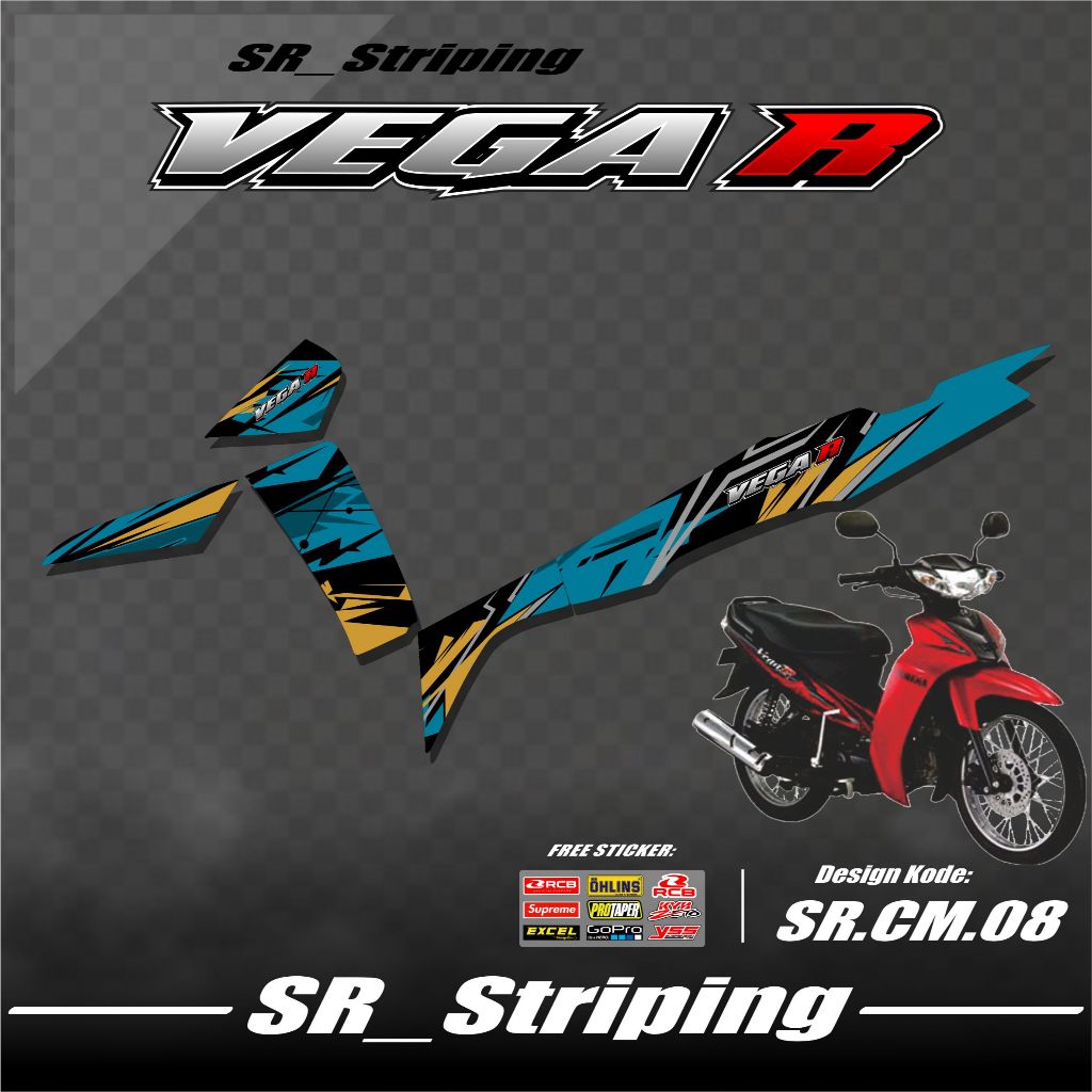 Striping Vega R New / Stiker Vega R New / Variasi Vega R New / Setiker Stiker List Variasi Motor Yam