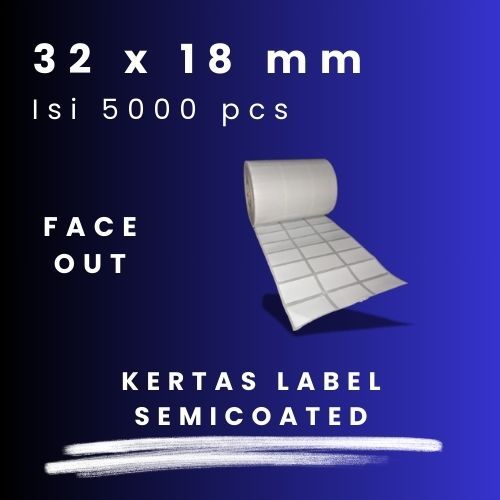 

SC 32X18 -1" @5000 -3Line CORE 1 INCH 32X18MM 32 X 18 MM 3,2X1,8 CM 3,2 X 1,8 CM BARCODE LABEL SEMICOAT SC SEMICOATED STICKER STIKER 5000 PCS
