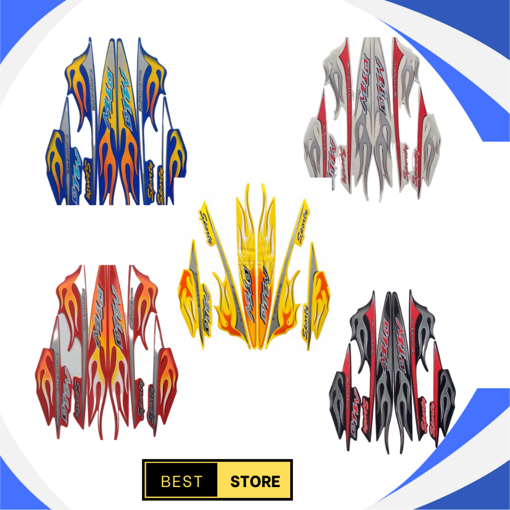 Striping Stiker List Body Standar Motor Yamaha Mio Sporty 2006 Motif Api List Stiker Mio Sporty 2006