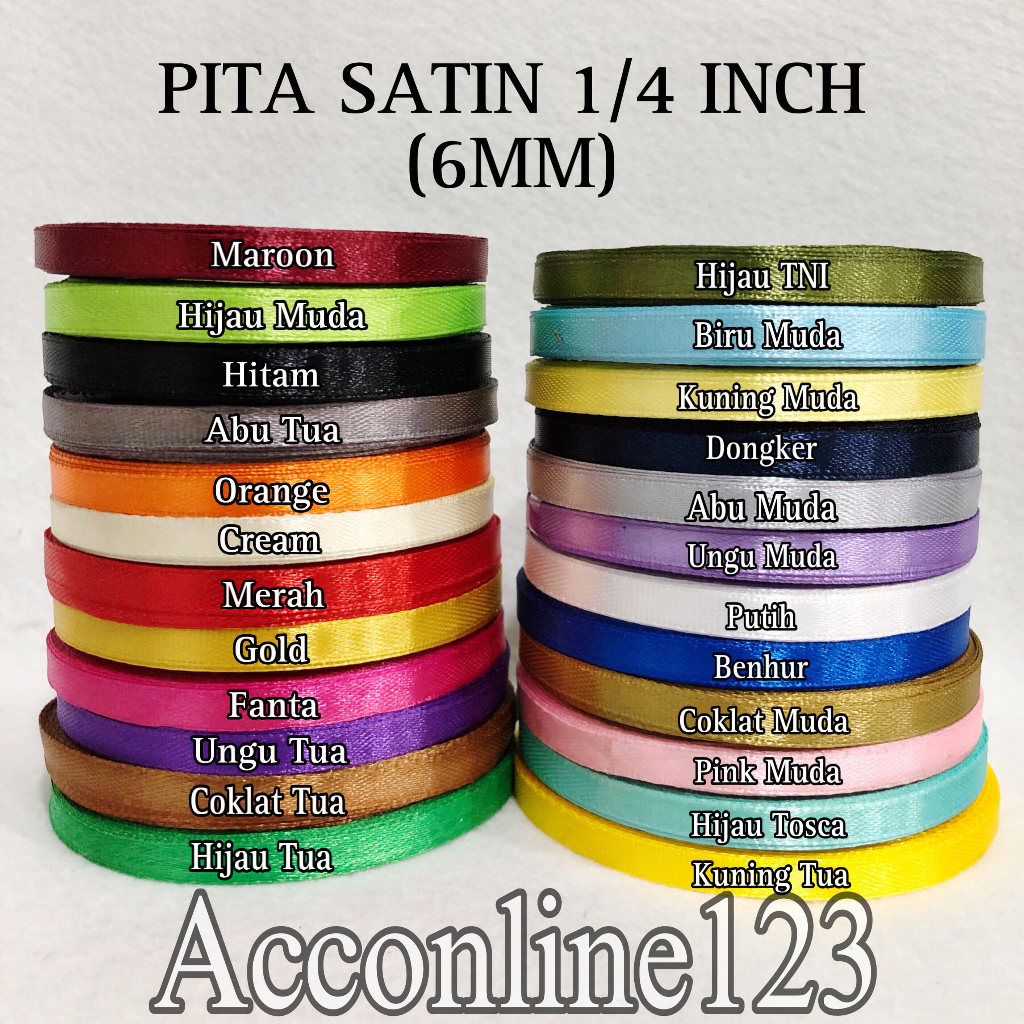

Pita Satin 1/4 inch (6mm) Per Roll