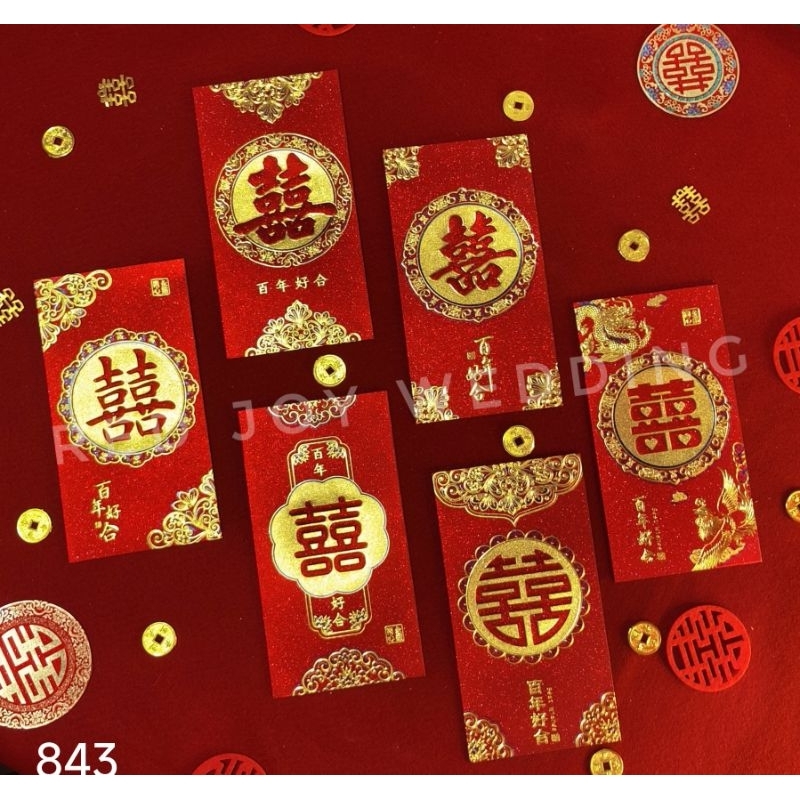 

Angpao Sangjit ShuangXi Premium Embossed Glitter ( 1 pack isi 6pcs ) (843)