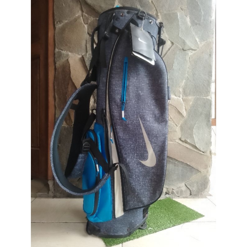 NIKE STAND GOLF BAG TAS GOLF HITAM BIRU SILVER