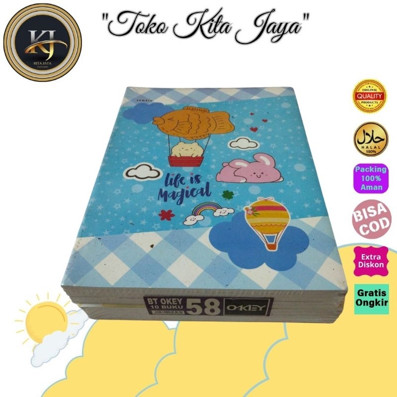

Ay00! Buku tulis okey 58 Lembar ( 10 buku)
