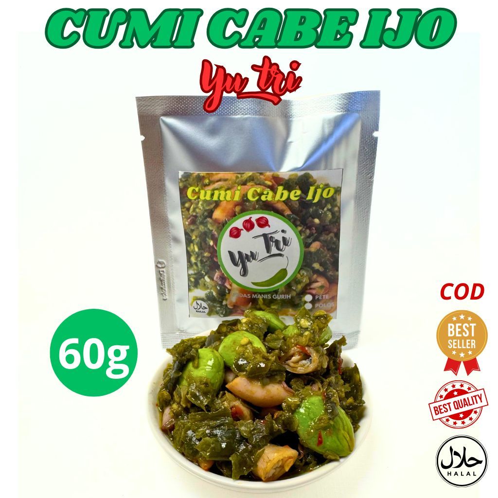 

Sambel Cumi Cabe Hijau Pete Kemasan Sachet 60 Gram Lauk Instan Fresh Lombok Ijo Halal