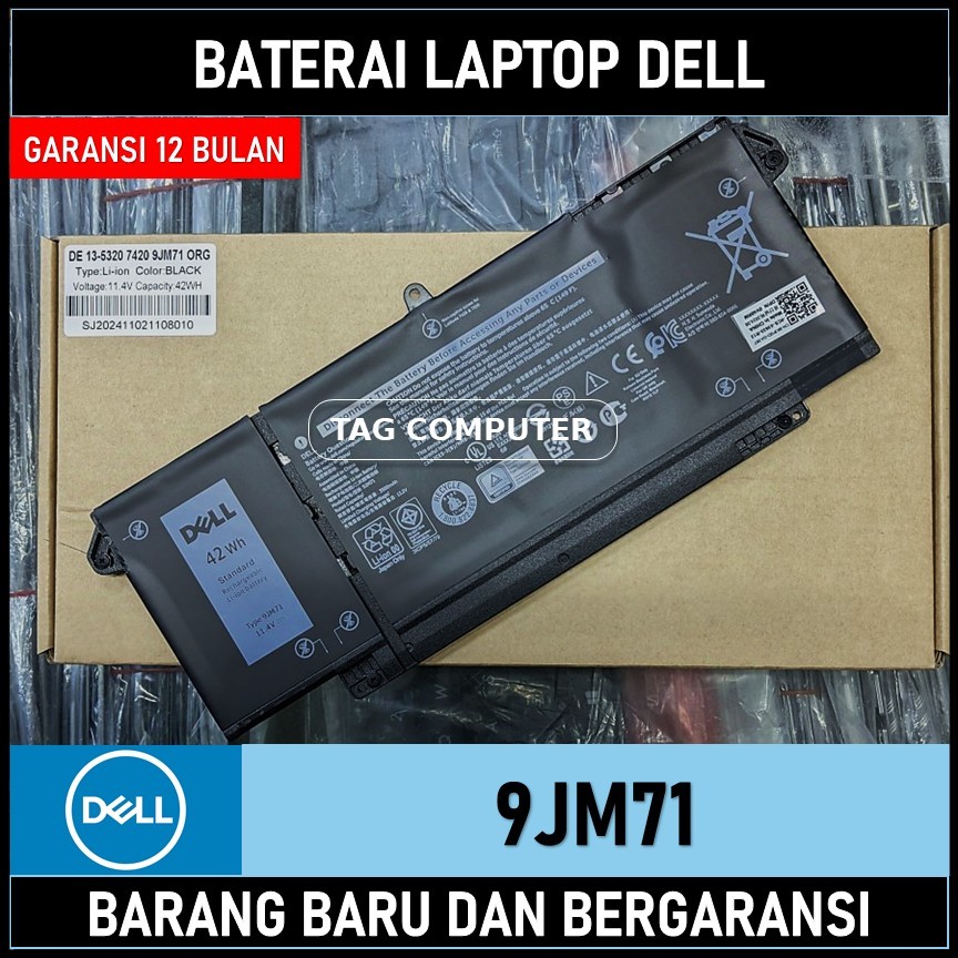 BATERAI LAPTOP DELL LATITUDE 5320 7320 7420 2-IN-1 9JM71 7FMXV TN2GY
