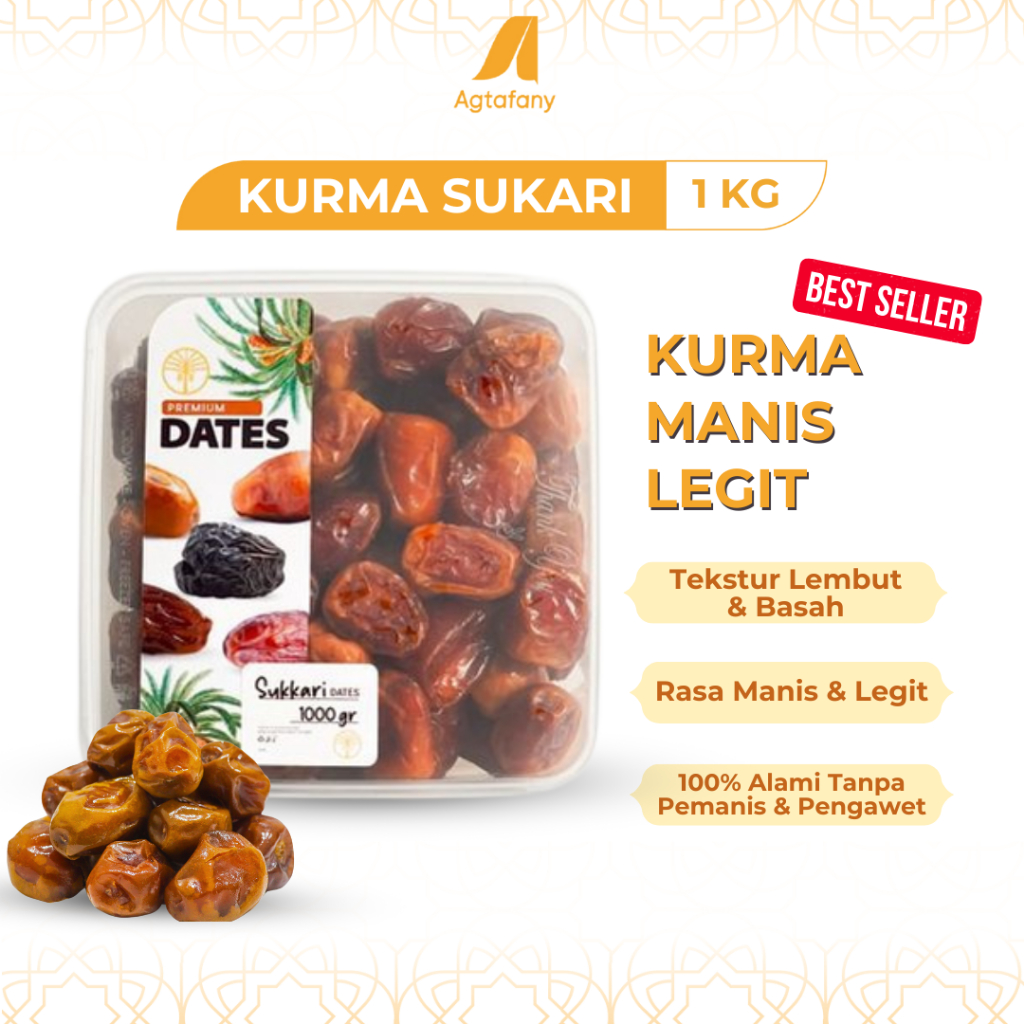 

Kurma Sukari Thinwall 1 kg | Kurma Raja Lembut Manis Legit Sukkari Dates Oleh Oleh Haji dan Umroh