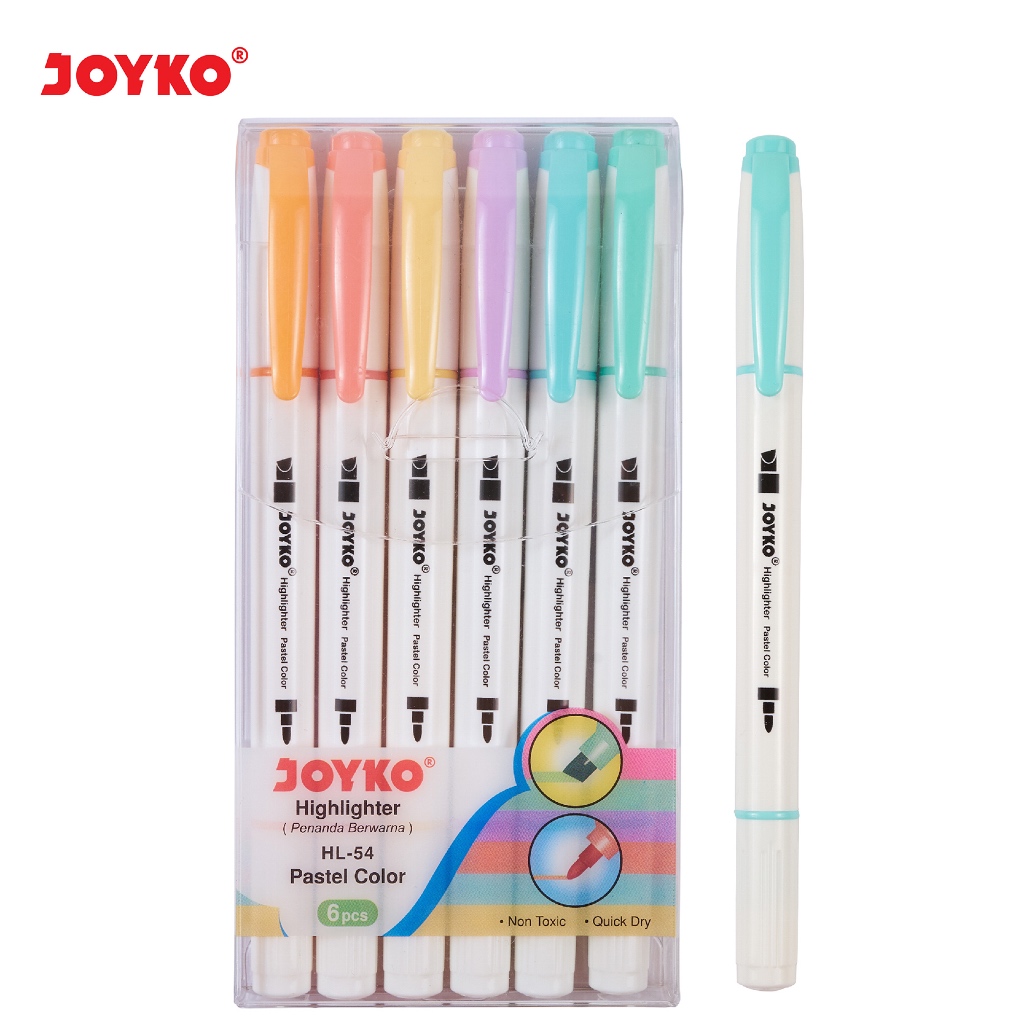 

[SET/6PCS] JOYKO Highlighter Set Pastel Color HL-54 / Penanda Berwarna Pastel