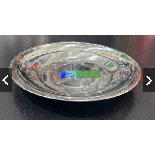 ( 6 pcs ) Piring makan stainless 24cm merk Boss king / Piring makan / Piring serbaguna