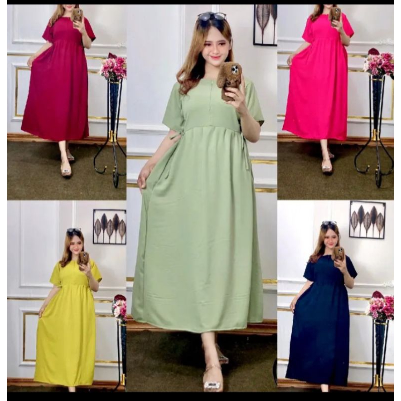 Daster Cringkle Polos Wanita Model Terbaru