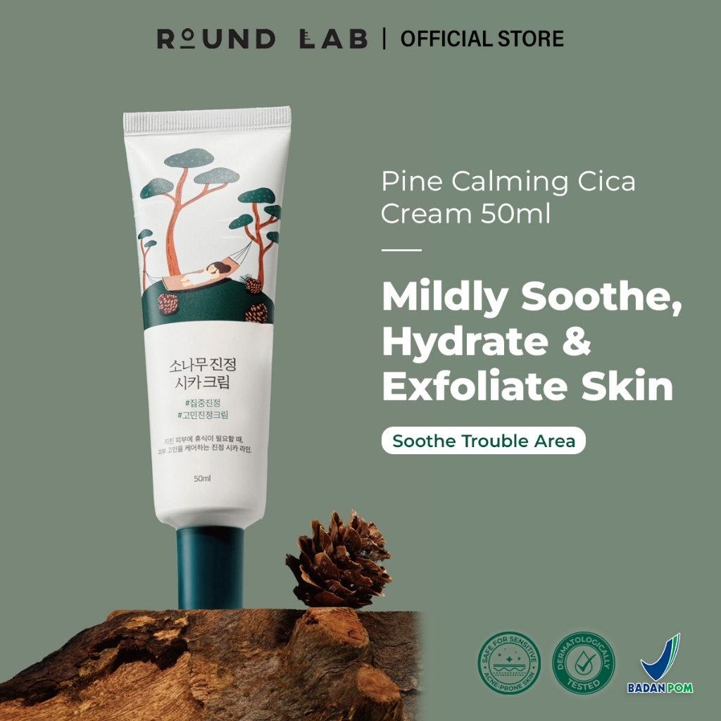 [NEW] Round Lab Pine Calming Cica Cream 50ml | BPOM soothing hidrasi exfoliate cream kulit sensitif