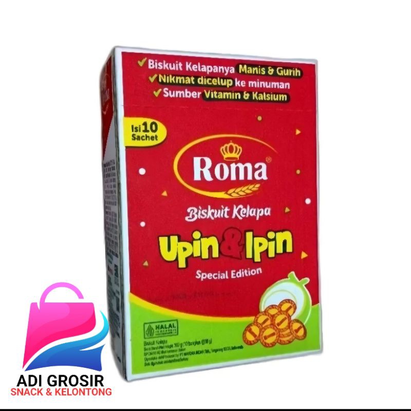 

ROMA Biscuit Kelapa Upin & Ipin 1 Box Isi 10 Pcs