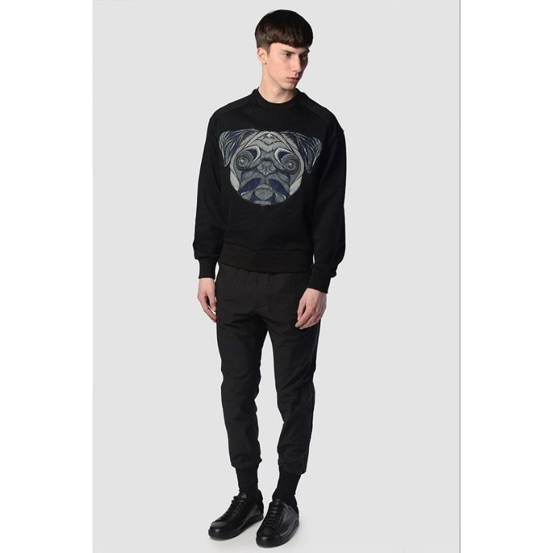 Juun J Sweatshirt ss16 Embroidered Pug Dog Sweatshirt Sweater Crewneck