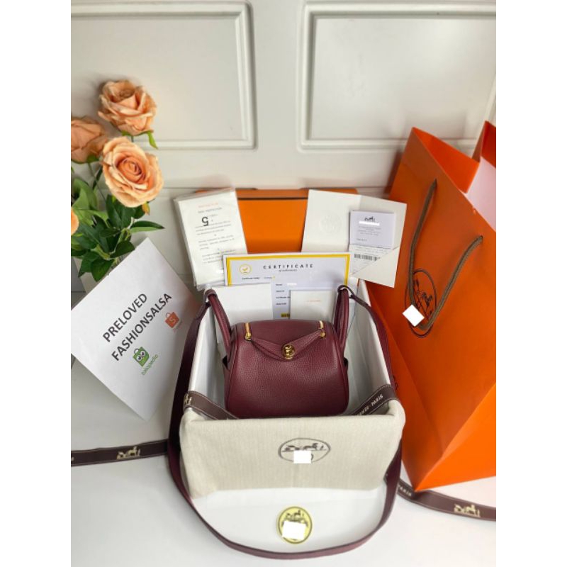 preloved mini lindy 19 Bordeaux ghw authentic