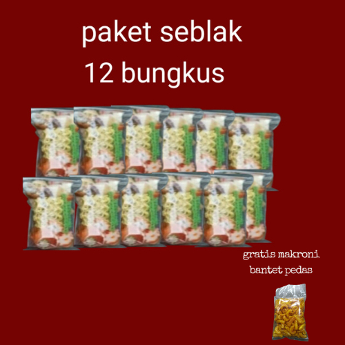 

Paket 12 bungkus seblak instan siap saji gratis makroni bantet pedas seblak pedas paket seller seblak food makanan